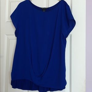 INC royal blue chiffon blouse